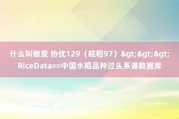 什么叫做爱 协优129（皖稻97）>>>RiceData==中国水稻品种过头系谱数据库